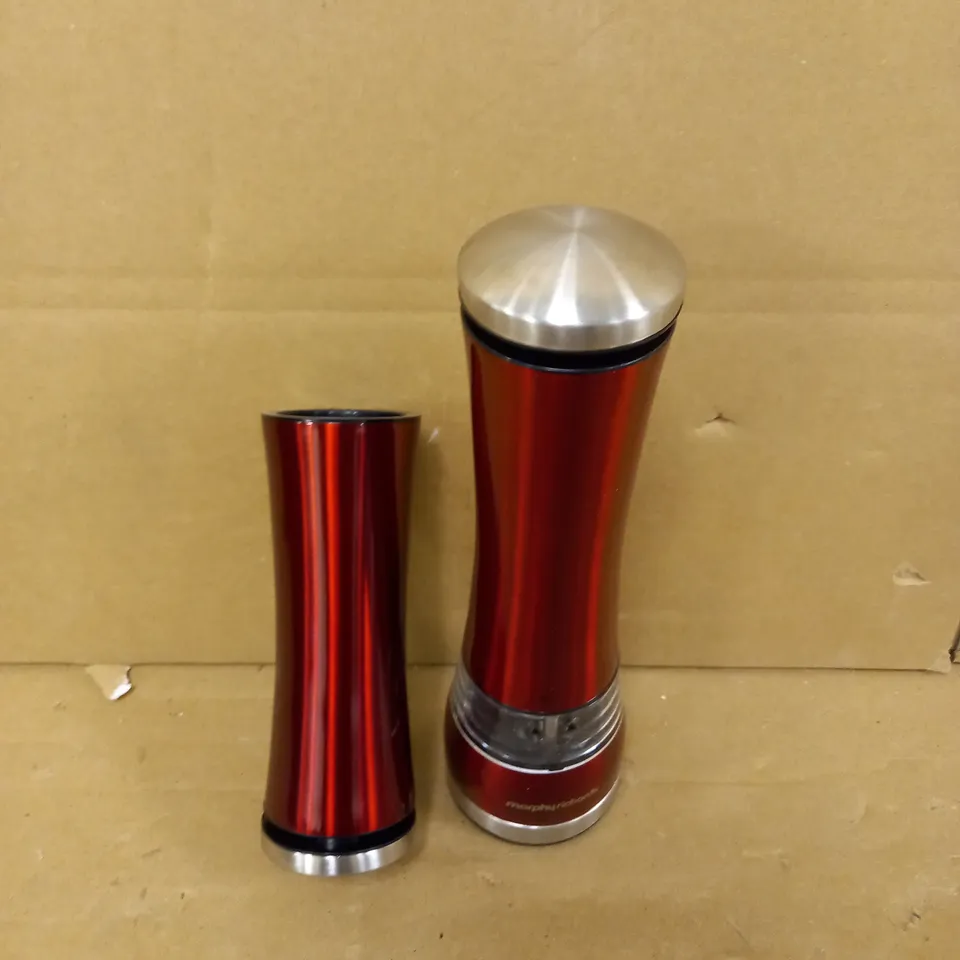 MORPHY RICHARDS ACCENTS ELECTRONIC SALT AND PEPPER MILL - RED