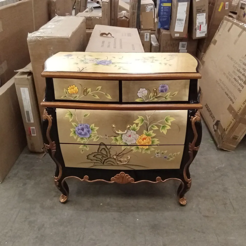 ETTA AVENUE APOLLONIA GOLD LEAF HAND PAINTED CHEST OF DRAWERS RRP £619.99