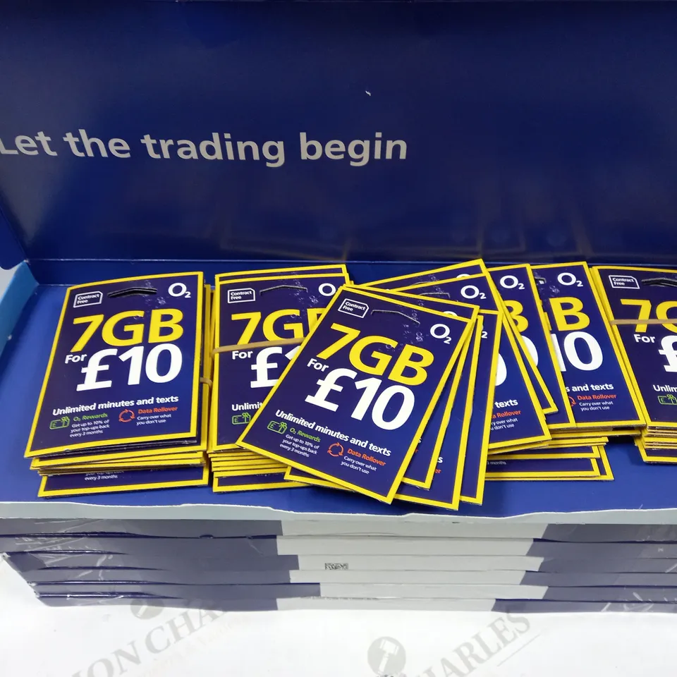 8 BOXES OF LARGE QUANTITIES OF O2 PAYPOINT SIMCARD 7GB FOR £10 PAY AS YOU GO