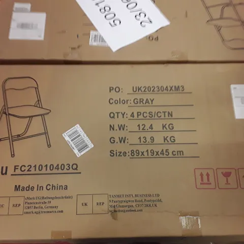 PALLET TO CONTAIN AN ASSORTMENT OF BOXES OF 4 PIECE FOLDABLE CHAIRS