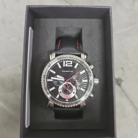 MORPHIC CHRONOGRAPH WATCH – BLACK DIAL, LEATHER STRAP