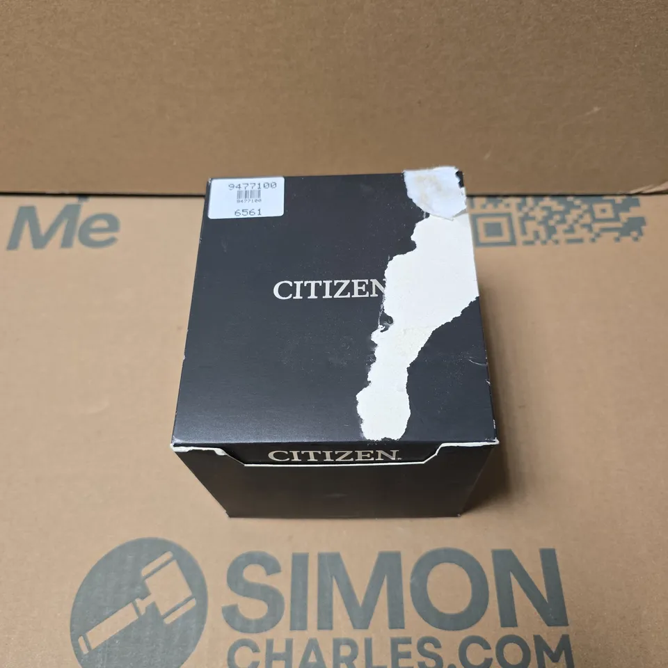 CITIZEN ECO-DRIVE WATCH – GOLD TONE STAINLESS STEEL BRACELET, BLUE DIAL