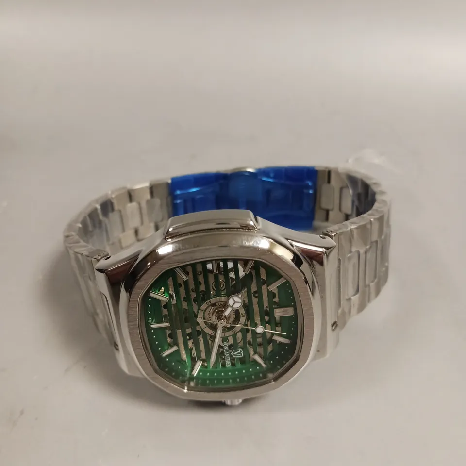 MENS VONLANTHEN AUTOMATIC WATCH – SKELETON DIAL – STAINLESS STEEL STRAP – GLASS EXHIBITION BACK CASE