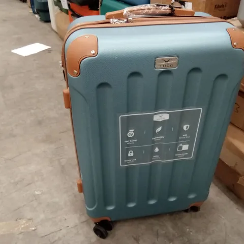 MEDIUM SUITCASE BLUE& BROWN