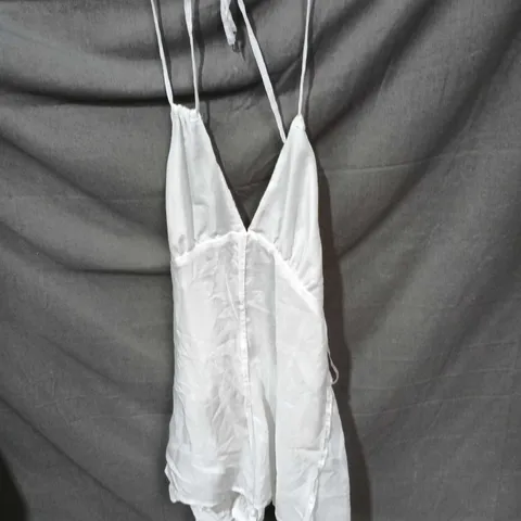 BERSHKA WHITE WOMEN’S ROMPER DRESS – SIZE M (XS-S-M-L) SPAGHETTI STRAPS