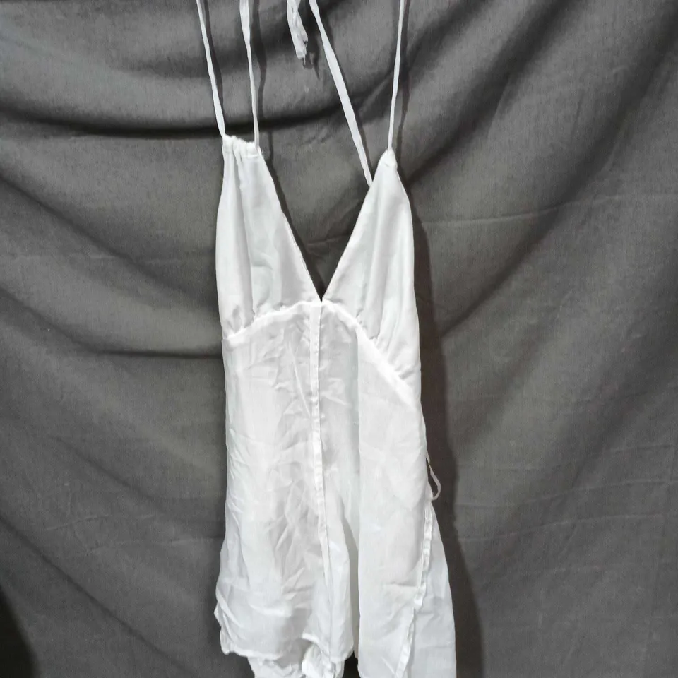 BERSHKA WHITE WOMEN’S ROMPER DRESS – SIZE M (XS-S-M-L) SPAGHETTI STRAPS