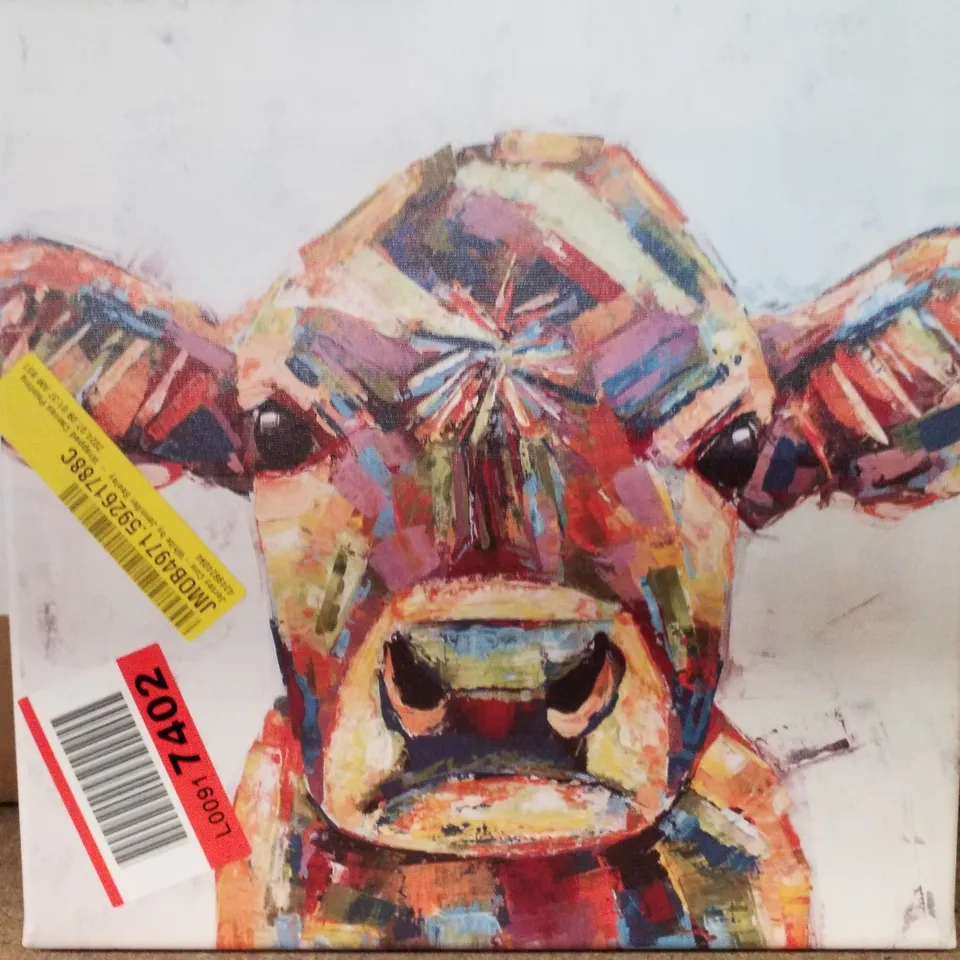 JERSEY COW - WHITE BY JENNIFER SEELEY - WRAPPED CANVAS PAINTING 