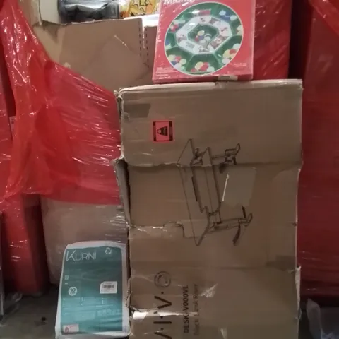 PALLET OF ASSORTED HOUSEHOLD GOODS AND PRODUCTS TO INCLUDE;MATTRESS TOPPER,POKER GAME,DESK
