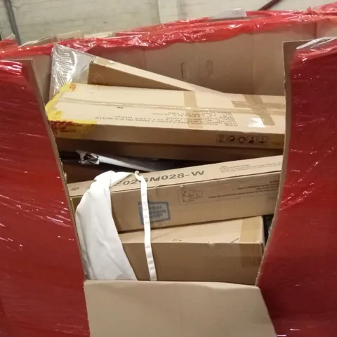 PALLET OF ASSORTED HOUSEHOLD GOODS AND PRODUCTS TO INCLUDE; BOXED FURNITURE, PET BED ETC