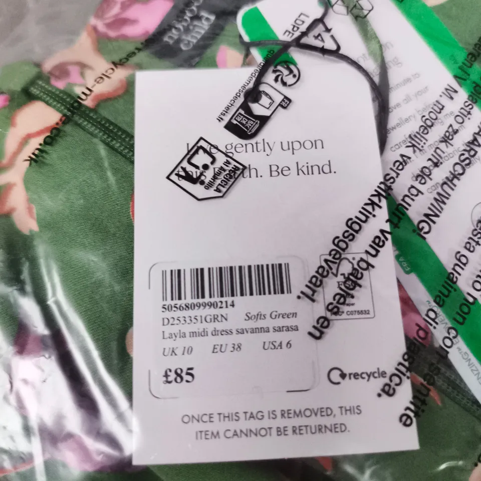 NOBODY'S CHILD LAYLA MIDI DRESS – SAVANNA SARASA PRINT, UK 10