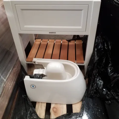 PALLET CONTAINING VANITY UNIT BASE & TOILET BASIN