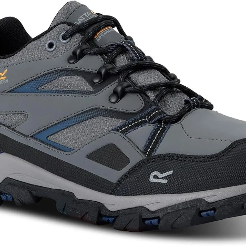 REGATTA MENS HOLCOMBE LOW III WALKING SHOES GRANITE MOONLIGHT DENIM SIZE 11