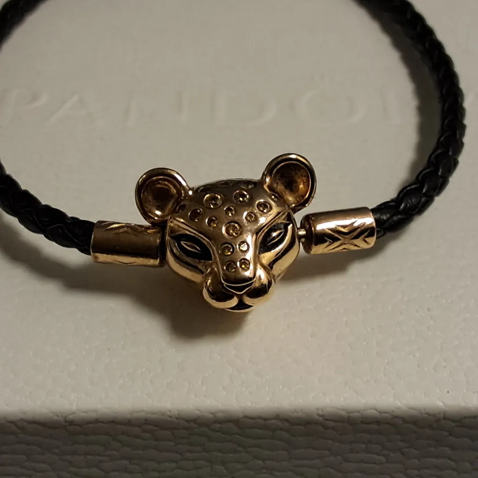 PANDORA CAT THEMED ROPE BRACELET 