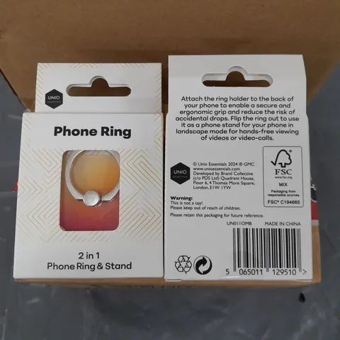 LOT OF 48 BRAND NEW BOXED 2IN1 PHONE RING AND STANDS - OMBRE