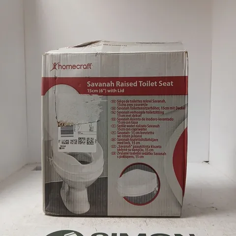 HOMECRAFT SAVANAH RAISED TOILET SEAT – 15CM (6IN) WITH LID