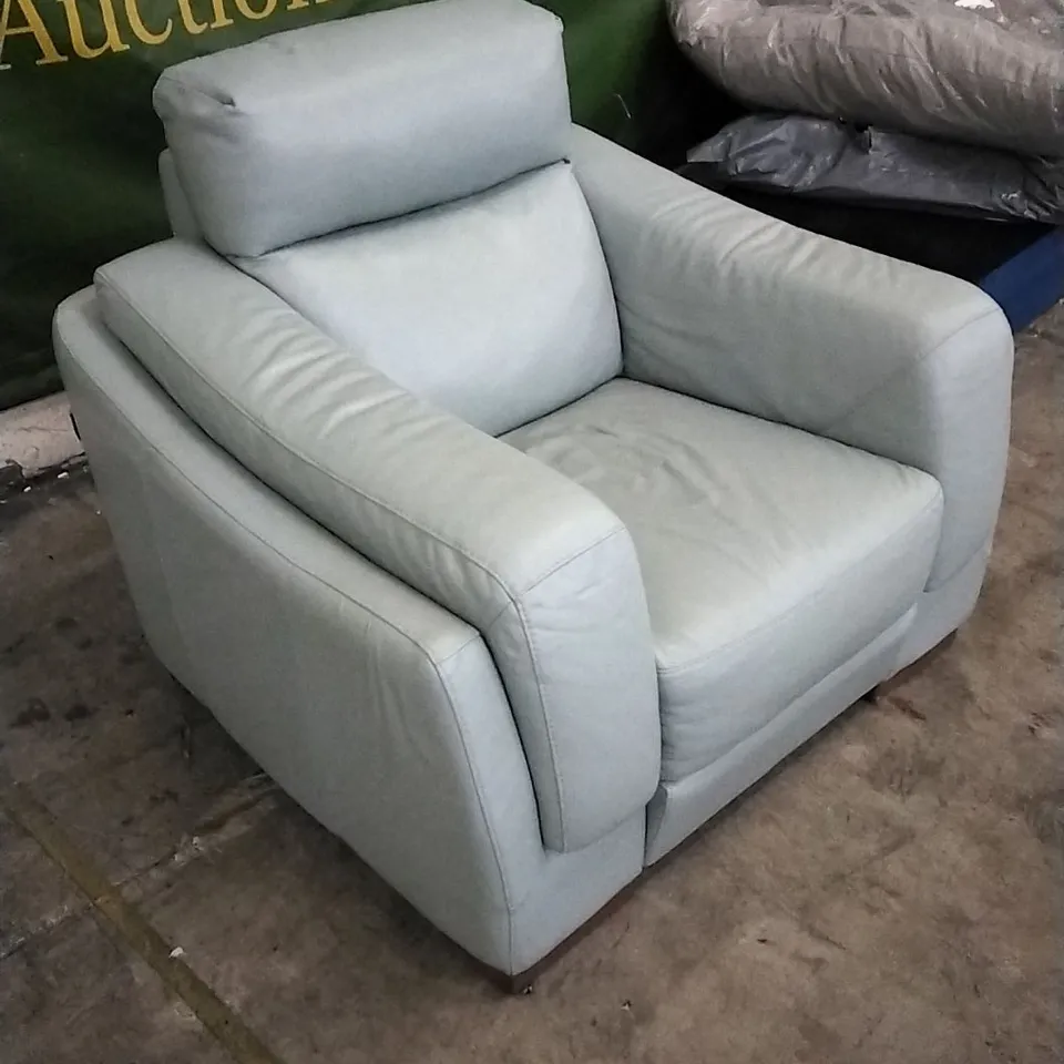 QUALITY ITALIAN DESIGNER BRINDISI ARMCHAIR LINOSO STONE LEATHER 