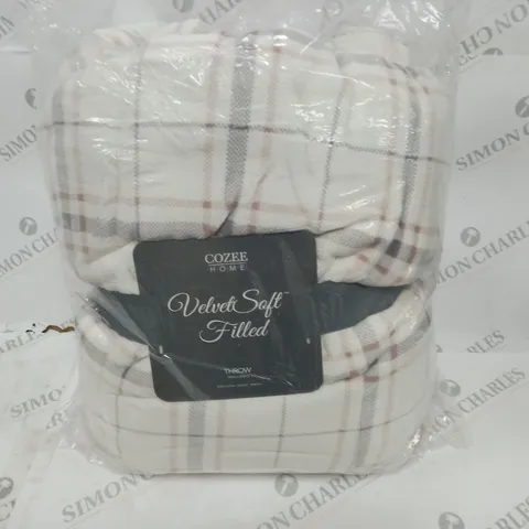 COZEE HOME VELVET SOFT FILLED THROW - 150X200CM