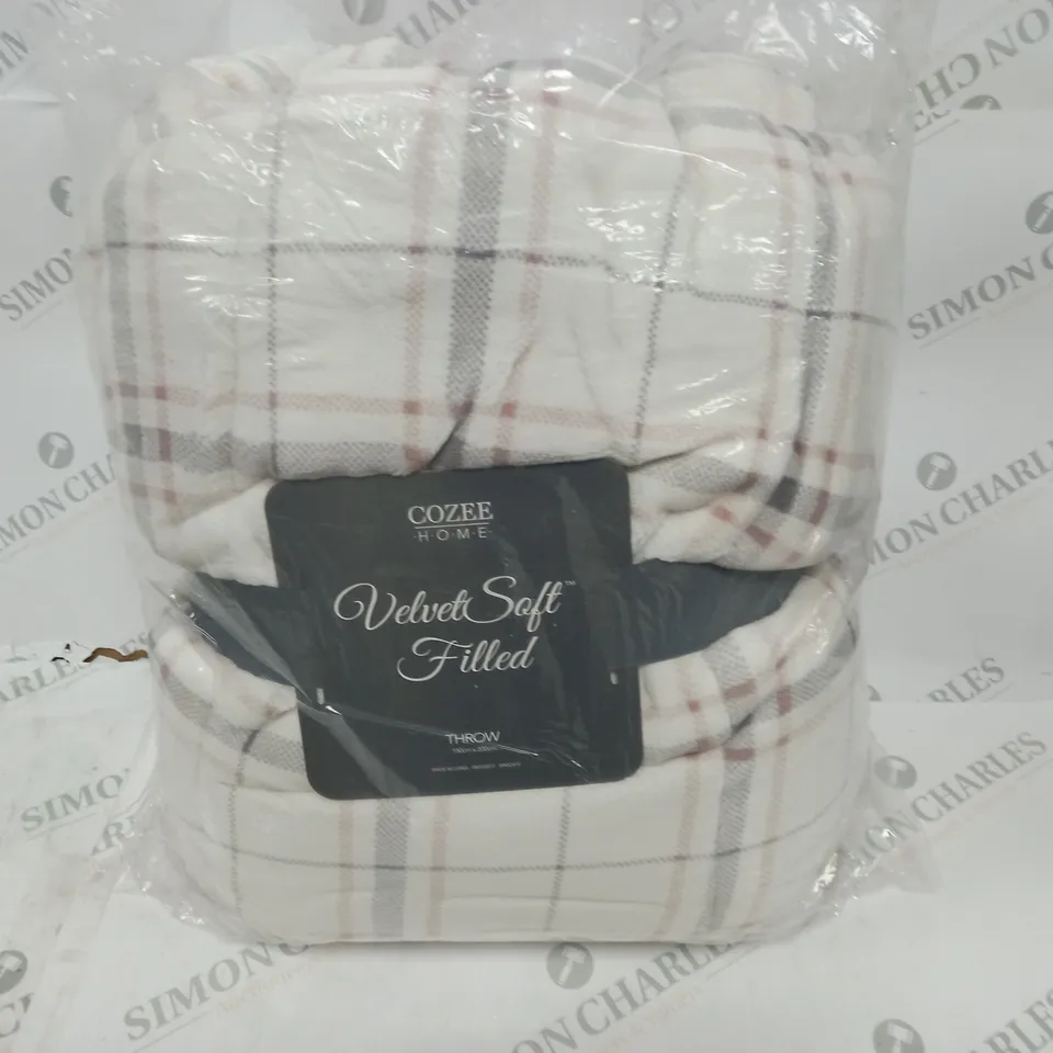 COZEE HOME VELVET SOFT FILLED THROW - 150X200CM