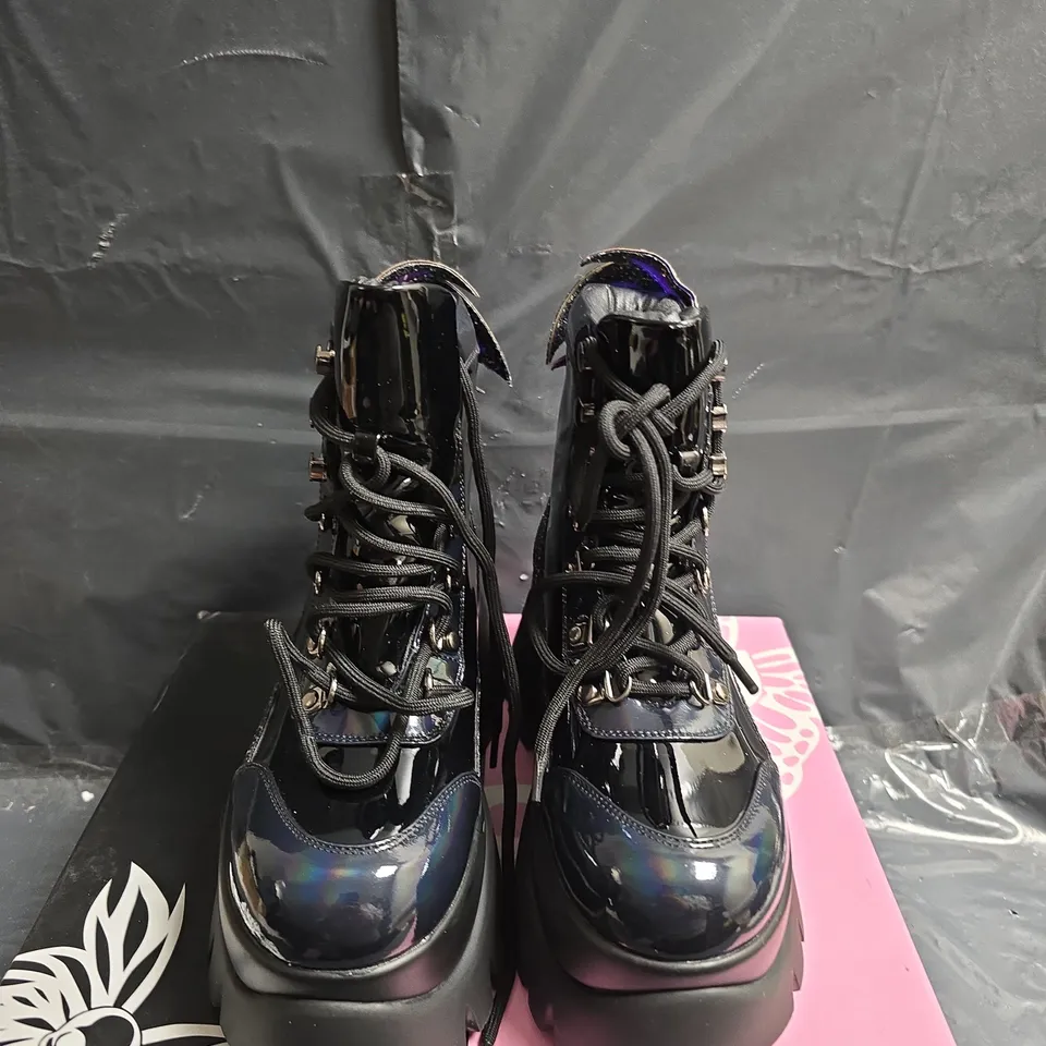 BOXED PAIR OF KOI EVIL FAIRY QUEEN BOOTS - UK SIZE 3