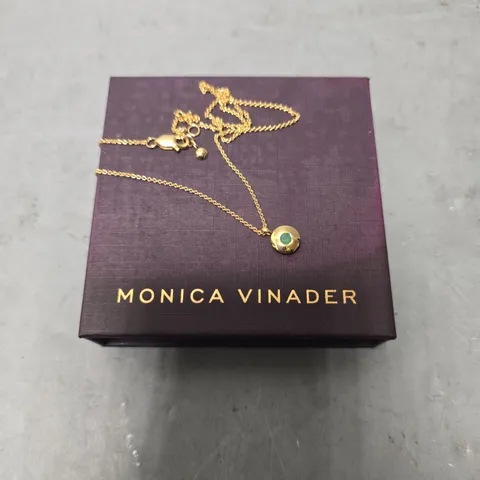 MONICA VINADER GREEN STONE PENDANT NECKLACE 