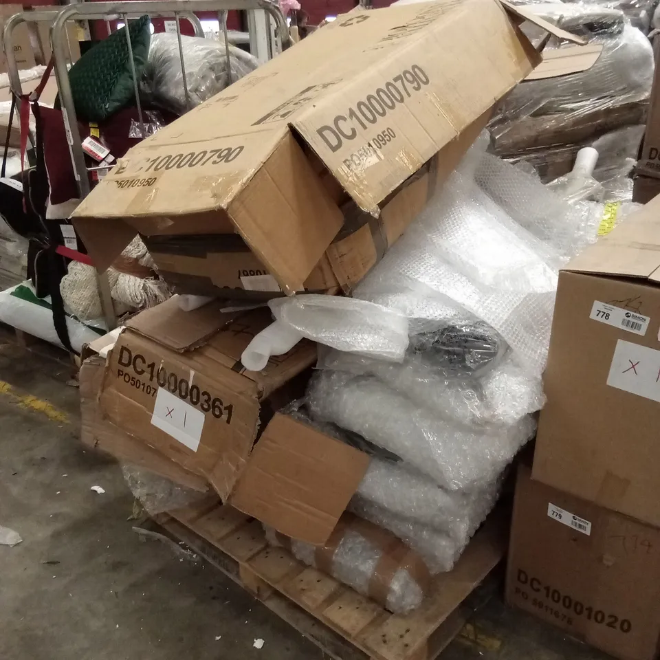 PALLET OF ASSORTED DESIGNER CHAIR PARTS AND PIECES 