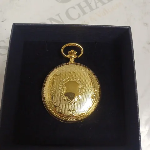BOXED STAUER CHARLES II SKELETON POCKET WATCH.