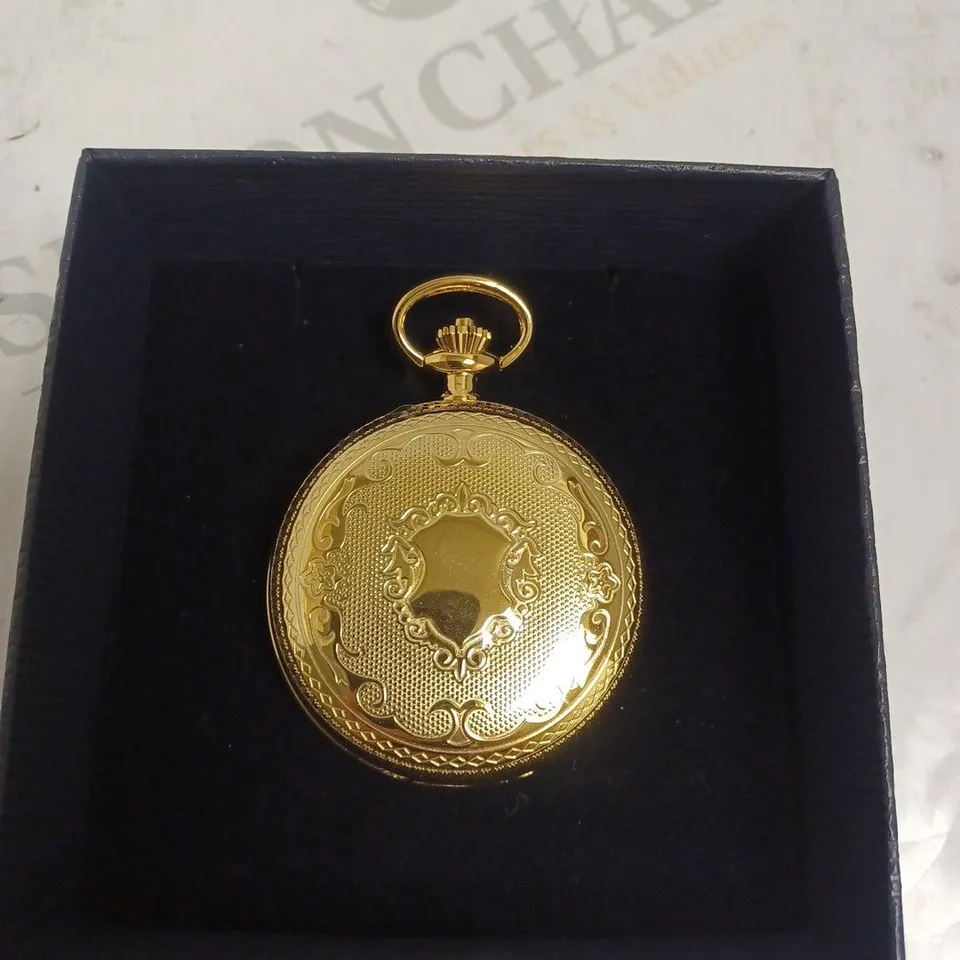 BOXED STAUER CHARLES II SKELETON POCKET WATCH. 