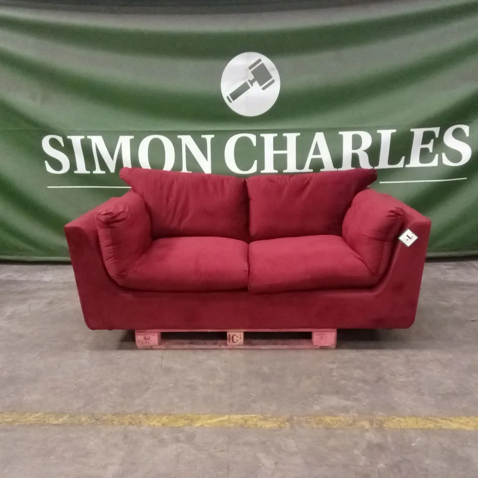 QUALITY DESIGNER SOLACE+CO ORSON SOFA - BURGUNDY VELVET