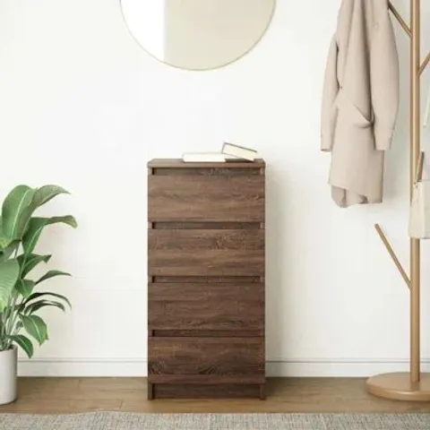 BOXED SIDEBOARD BROWN OAK 37.5CM × 35 × 76CM ENGINEERED WOOD