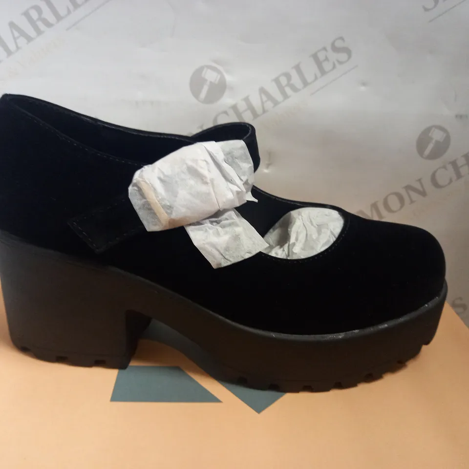 KOI VEGAN TIRA BLACK MARY JANES `SUEDE EDITION` - BLACK SIZE 4