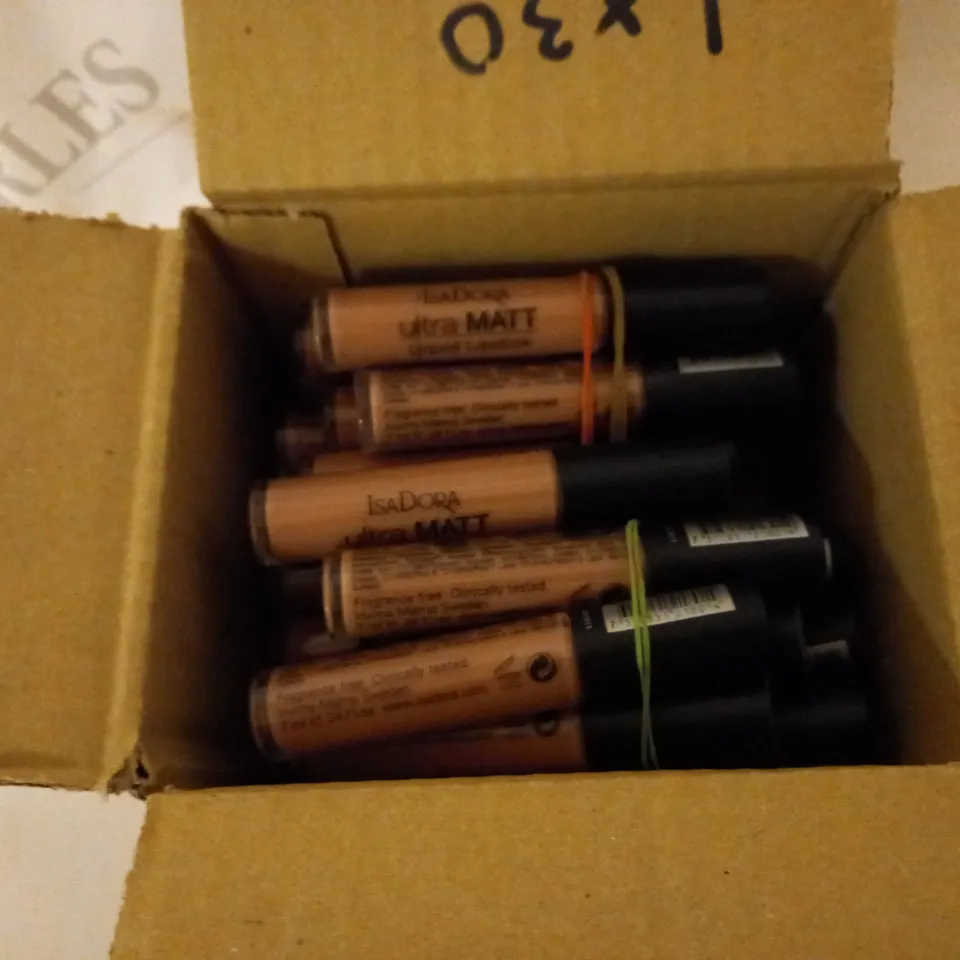 BOX OF APPROXIMATELY 25 ISADORA ULTRA MATT LIQUID LIPSTICKS  (NO. 01)