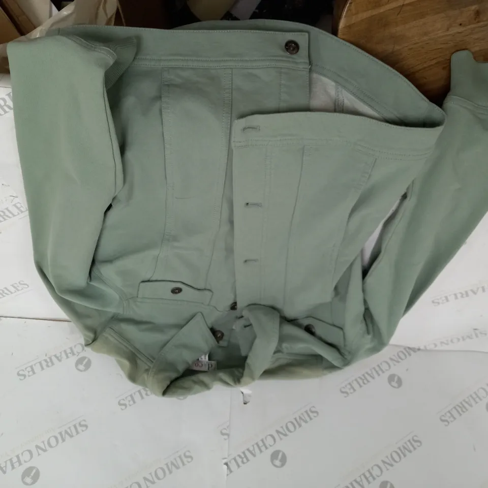D AND CO GREEN BUTTON COTTON JACKET - S 