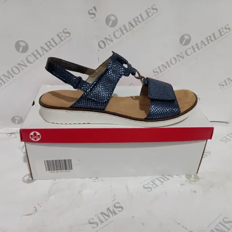 BOXED RIEKER BLUE OPEN TOE SANDALS SIZE 41