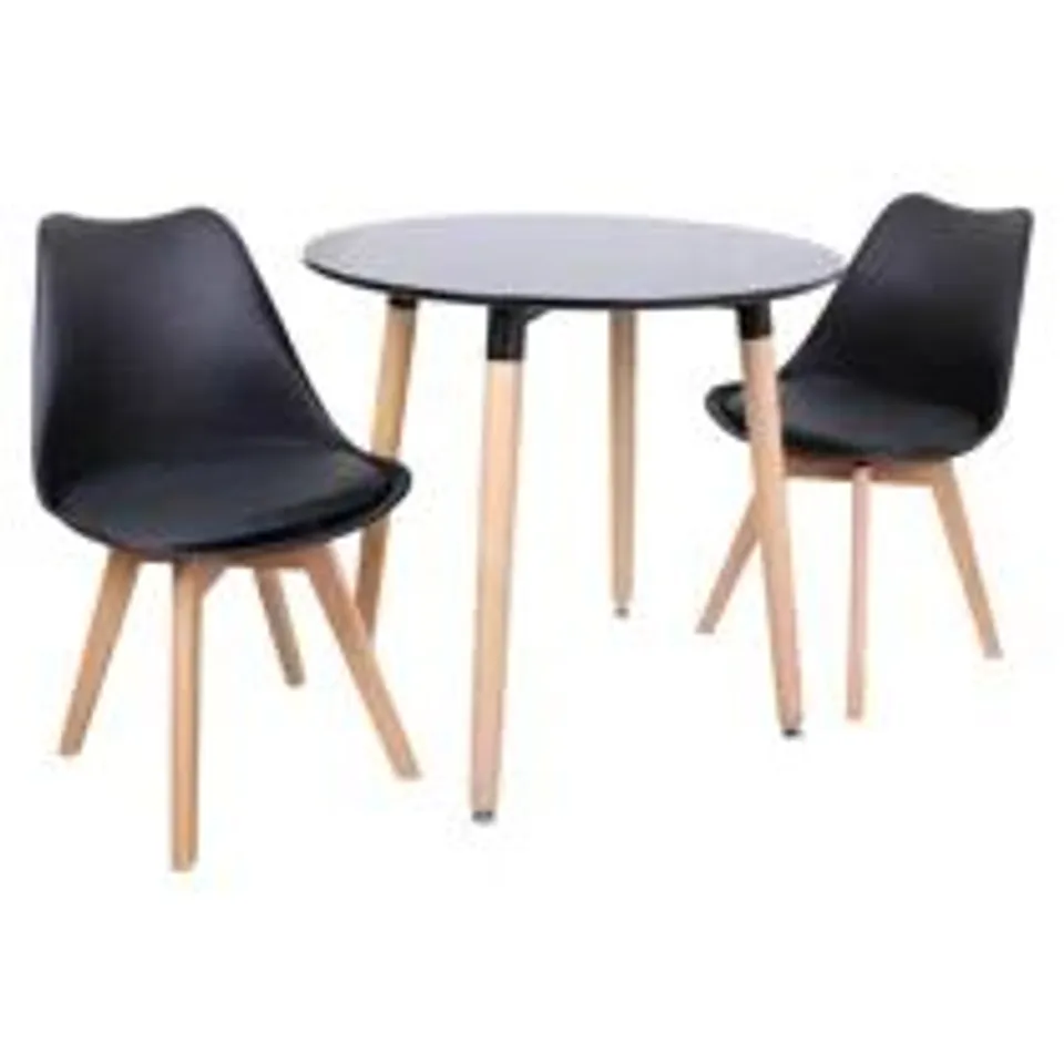 BOXED TODMORDEN 2 PERSON DINING TABLE - BLACK (1 BOX)