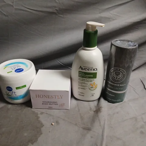 APPROXIMATEY 20 ASSORTED HEALTH AND BEAUTY PRODUCTS TO INCLUDE - AVEENO BODY LOTION - NIVEA SOFT CREAM AND HONESTLY NOURISHING BODY BUTTER