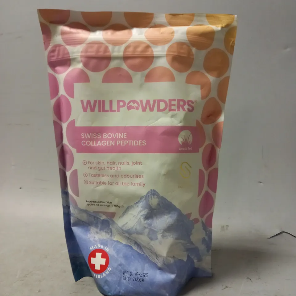 SEALED WILLPOWERS SWISS BOVINE COLLAGEN PEPTIDES - 400G