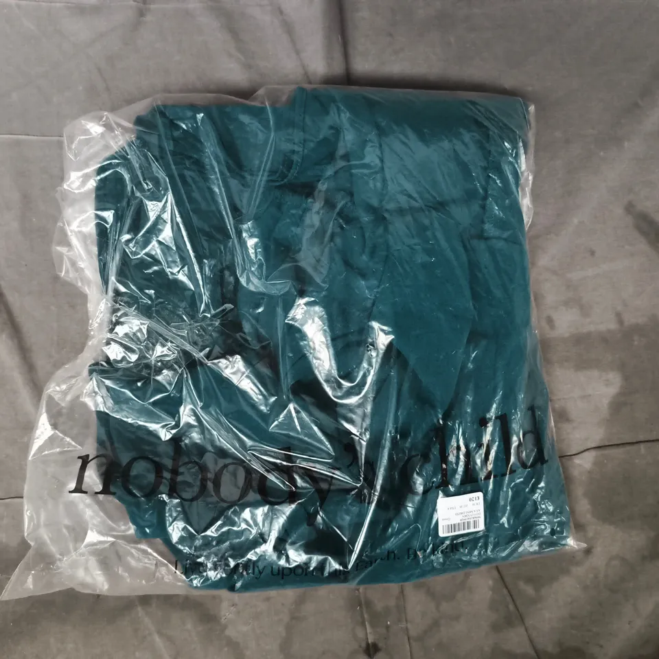 bagged nobody's child ava mini dress in green size uk 10