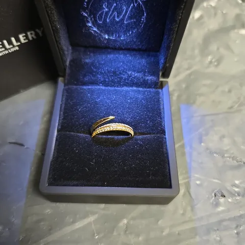 JEWELLERY WITH LOVE GOLD RING WITH PAVÉ STONES – BOXED