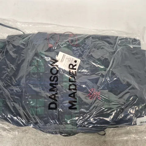 DAMSON MADDER LIU RAINCOAT IN NAVY CHECK SIZE 8