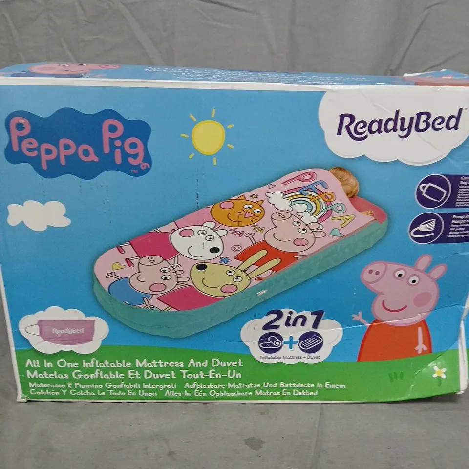 BOXED PEPPA PIG SUNNY READY BED ALL IN ONE INFLATABLE MATTRESS & DUVET