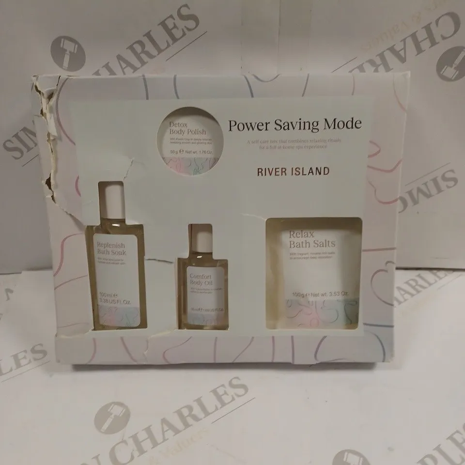 BOXED RIVER ISLAND POWER SAVING MODE GIFT SET  RRP £18