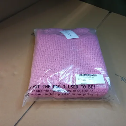 PACKAGED INTHESTYLE PINK CABLE KNIT BALLOON SLEEVE JUMPER - SIZE 14/16