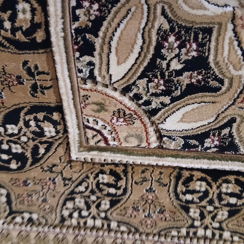 HERITAGE AREA RUG WOVEN BLACK APPROXIMATELY 160CM X 230CM