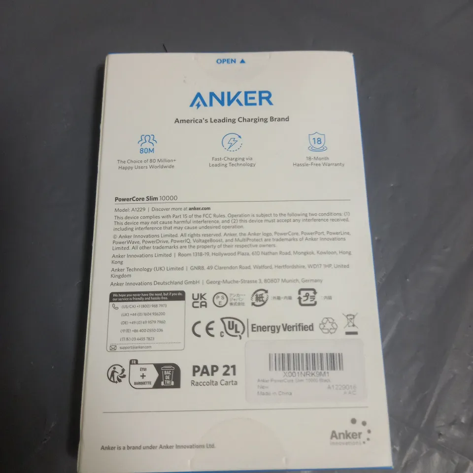 SEALED ANKER POWERCORE SLIM 10000 BLACK