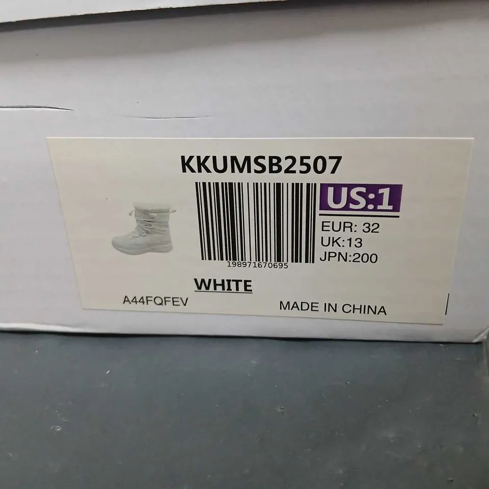 DREAM PAIRS WHITE FAUX-FUR LINED SNOW BOOTS – KID'S, US 1 (UK 13)