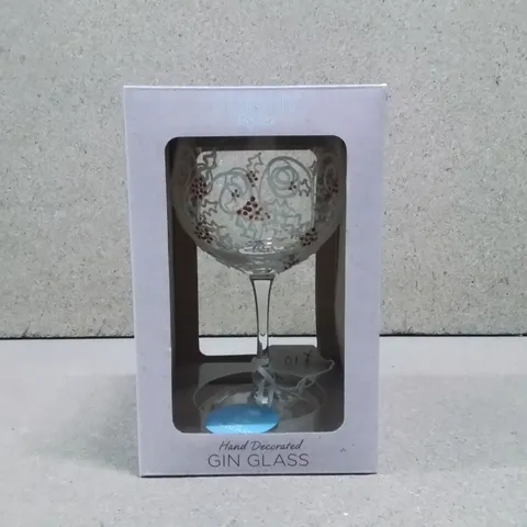 SUNNY BY SUE HAND DECORATED GIN GLASS