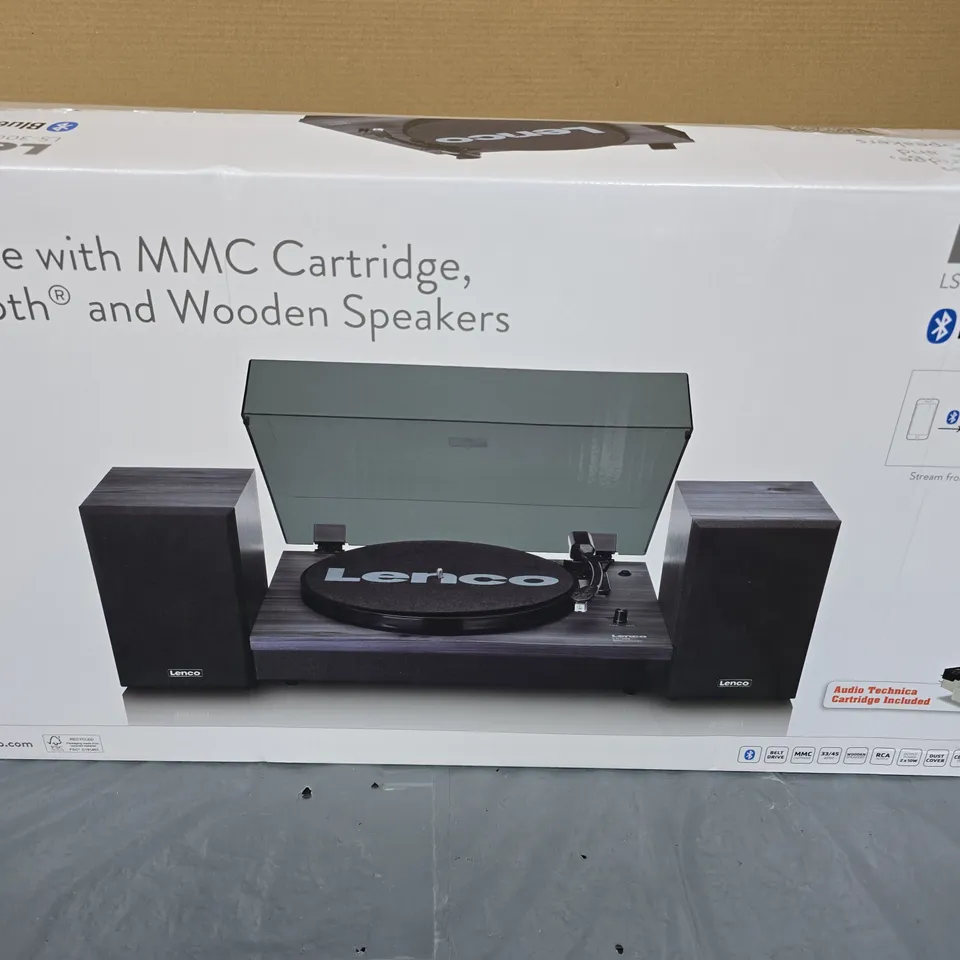 LENCO LS-300BK (V2) TURNTABLE WITH BLUETOOTH & WOODEN SPEAKERS