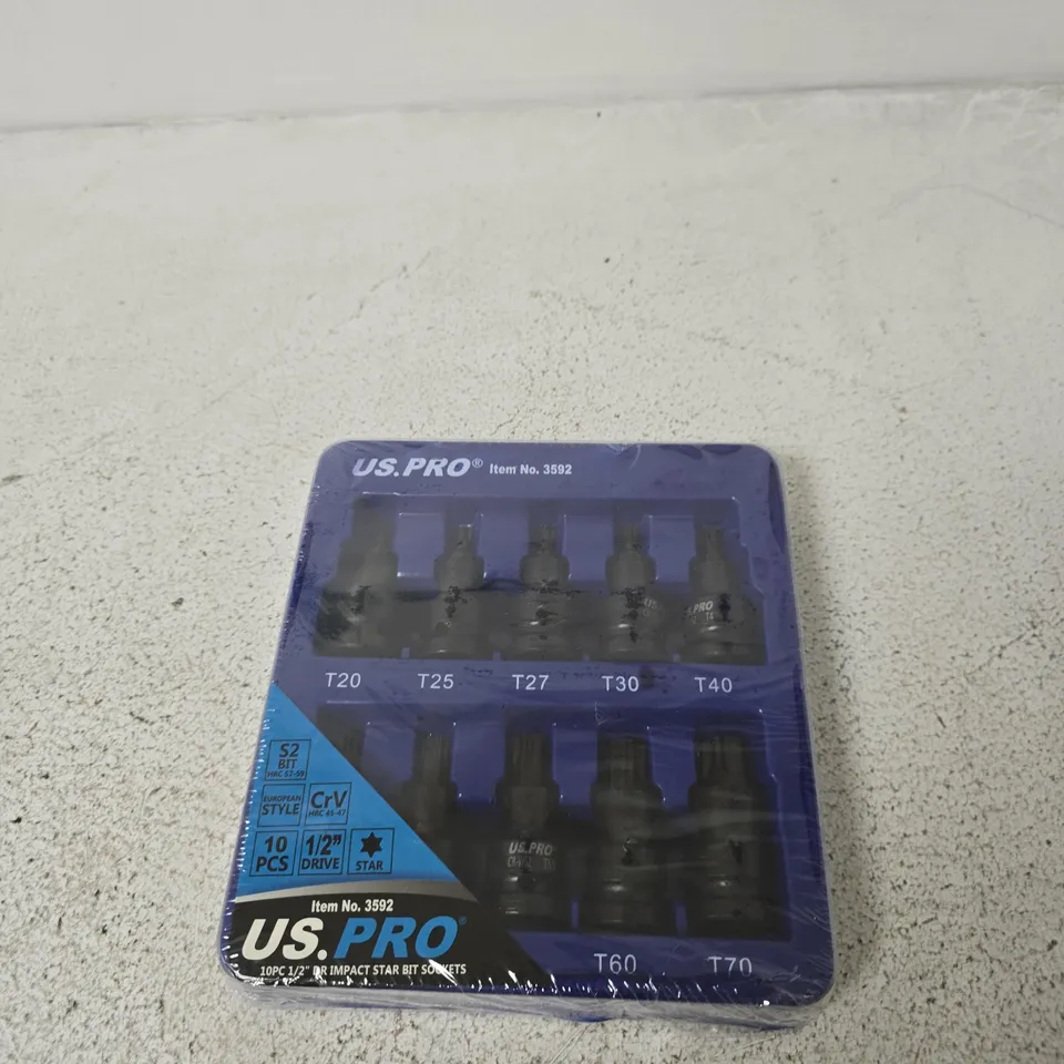 US PRO 10-PIECE 1/2" DRIVE TORX BIT SOCKET SET – ITEM NO. 3592