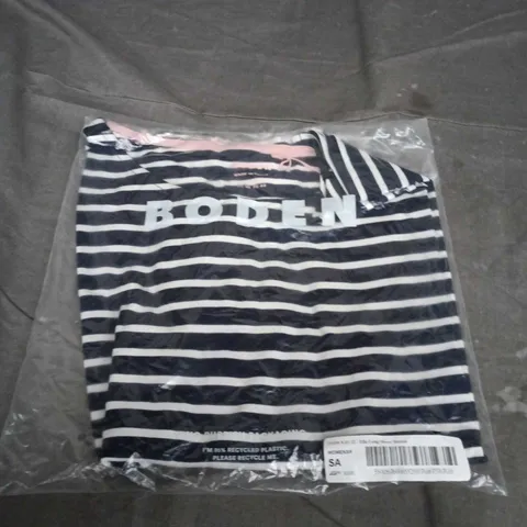 BODEN ELLA LONG SLEEVE BRETON TOP – NAVY & WHITE STRIPE, UK SIZE 12