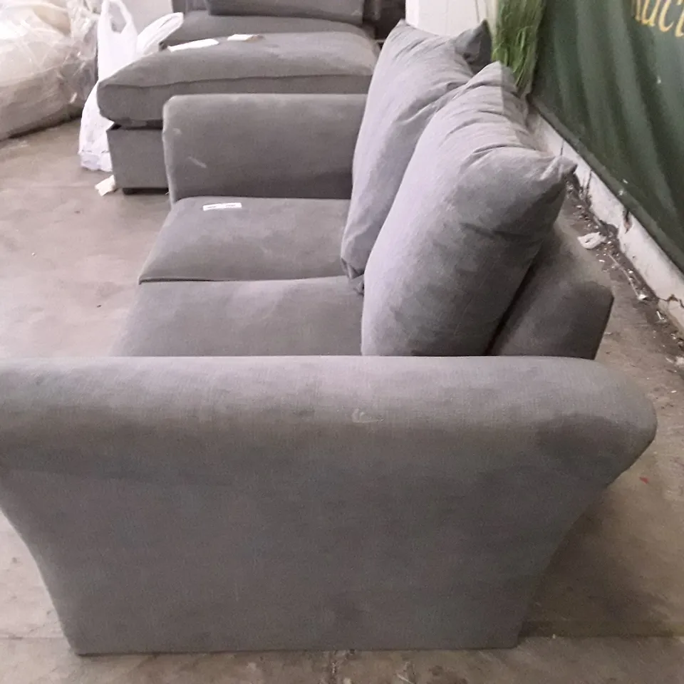 QUALITY DESIGNER 2 SEATER SOFA - GREY FABRIC